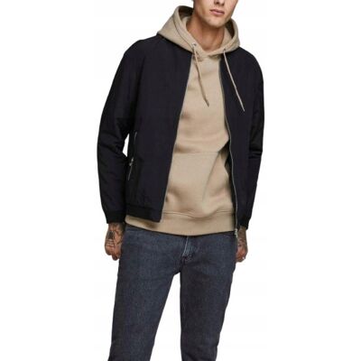 JACK&JONES JACK JONES KURTKA BOMBER CZARNA NA ZAMEK Z DŁUGIM RĘKAWEM S J9A JACK&JONES JACK JONES KURTKA BOMBER CZARNA NA ZAMEK Z DŁUGIM RĘKAWEM S J9A