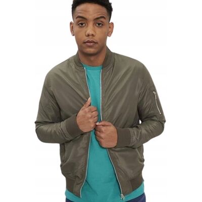 JACK&JONES Jack Jones Kurtka Bomber z Suwakiem i Zielona do Bioder S Kta JACK&JONES Jack Jones Kurtka Bomber z Suwakiem i Zielona do Bioder S Kta