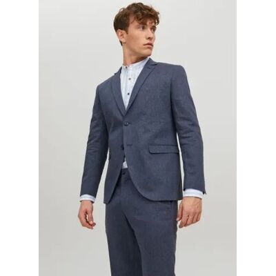 JACK&JONES Jack & Jones Męska Granatowa Marynarka Klasyczna z Lnem 50 Jgd JACK&JONES Jack & Jones Męska Granatowa Marynarka Klasyczna z Lnem 50 Jgd
