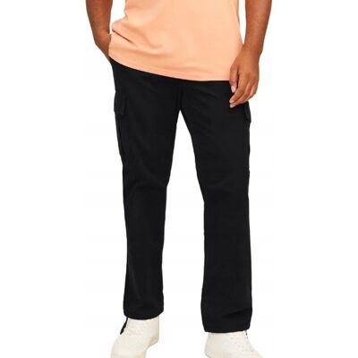 Jack&jones; Plus Size Czarne Spodnie Męskie Bojówki Długie 46 Kwb Jack&jones; Plus Size Czarne Spodnie Męskie Bojówki Długie 46 Kwb