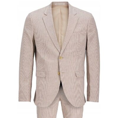 JACK&JONES Jack & Jones Super Slim Garnitur Męski Beżowy W Kratkę 50 Jsf JACK&JONES Jack & Jones Super Slim Garnitur Męski Beżowy W Kratkę 50 Jsf