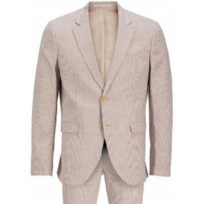JACK&JONES Jack & Jones Super Slim Garnitur Męski Beżowy w Kratkę 54 Jsl JACK&JONES Jack & Jones Super Slim Garnitur Męski Beżowy w Kratkę 54 Jsl