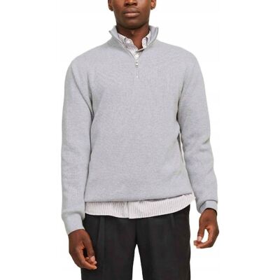 JACK&JONES JACKJONES SWETER MĘSKI SZARY PÓŁGOLF Z ZAMKIEM Z BAWEŁNY M 6BA JACK&JONES JACKJONES SWETER MĘSKI SZARY PÓŁGOLF Z ZAMKIEM Z BAWEŁNY M 6BA