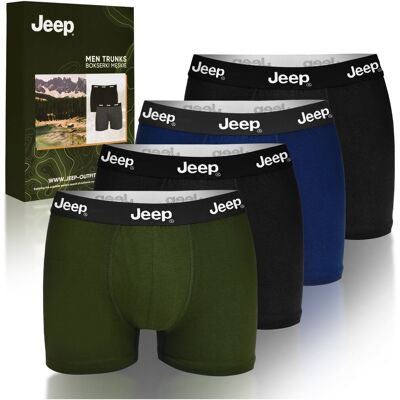 JEEP Zestaw Klasyczne Bokserki Męskie Ciemne Kolory Bawełna 4 pak Rozmiar XL JEEP Zestaw Klasyczne Bokserki Męskie Ciemne Kolory Bawełna 4 pak Rozmiar XL
