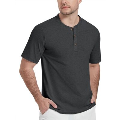 Inny producent KEFITEVD Męska Koszulka Polo Henley Bawełniana Krótki Rękaw Czarna XL Inny producent KEFITEVD Męska Koszulka Polo Henley Bawełniana Krótki Rękaw Czarna XL