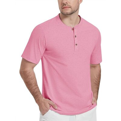 Inny producent KEFITEVD Męska Koszulka Polo Henley Bawełniana Krótki Rękaw Różowa L Inny producent KEFITEVD Męska Koszulka Polo Henley Bawełniana Krótki Rękaw Różowa L