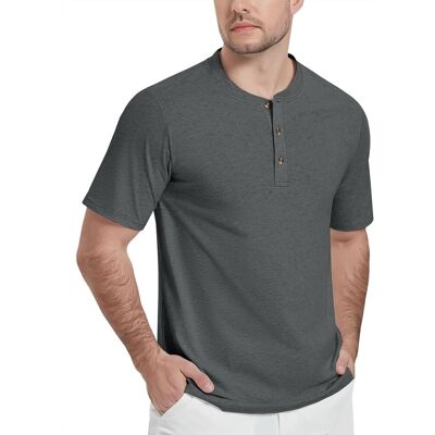 Inny producent KEFITEVD Męska Koszulka Polo Henley Bawełniana Krótki Rękaw Szara L Inny producent KEFITEVD Męska Koszulka Polo Henley Bawełniana Krótki Rękaw Szara L