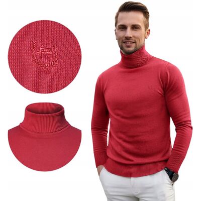 Klasyczny GOLF Sweter Męski Elegancki Bawełniany CZERWONY L Pako Jeans Klasyczny GOLF Sweter Męski Elegancki Bawełniany CZERWONY L Pako Jeans