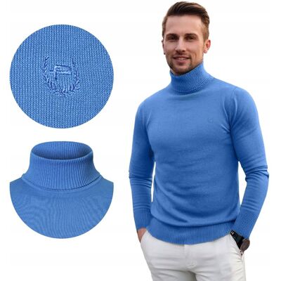 Klasyczny GOLF Sweter Męski Elegancki Bawełniany NIEBIESKI XL Pako Jeans Klasyczny GOLF Sweter Męski Elegancki Bawełniany NIEBIESKI XL Pako Jeans