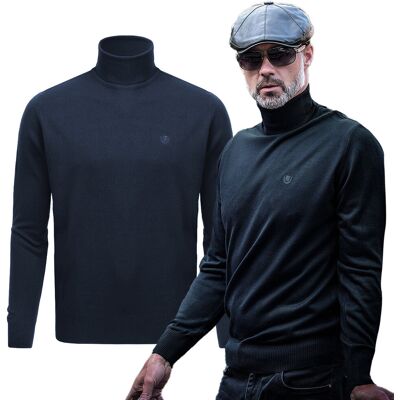 Klasyczny GOLF Sweter Męski Elegancki Gładki GRANATOWY M Pako Jeans Klasyczny GOLF Sweter Męski Elegancki Gładki GRANATOWY M Pako Jeans
