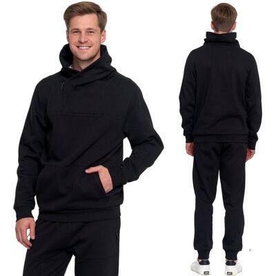 Komplet Spodnie Dresowe Męskie I Bluza Z Wysoką Stójką Bawełna Black Moraj Xxl Komplet Spodnie Dresowe Męskie I Bluza Z Wysoką Stójką Bawełna Black Moraj Xxl