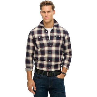 Superdry Koszula Merchant Linen Check Z Długim Rękawem Superdry Koszula Merchant Linen Check Z Długim Rękawem