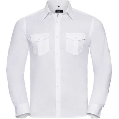 Russell Koszula Męska Z Długim, Zawijanym Rękawem Biały R. 2xl Russell Koszula Męska Z Długim, Zawijanym Rękawem Biały R. 2xl