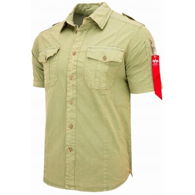 Koszula z krótkim rękawem Alpha Industries Basic Shirt Slim S 136427 01 Zie Koszula z krótkim rękawem Alpha Industries Basic Shirt Slim S 136427 01 Zie