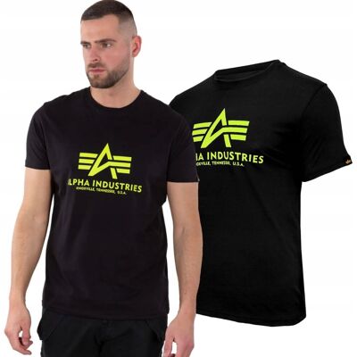 Koszulka Alpha Industries Basic Neon Print 100501NP 478 Czarna 3XL Koszulka Alpha Industries Basic Neon Print 100501NP 478 Czarna 3XL