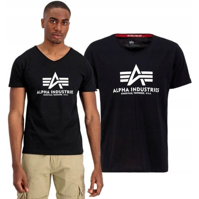 Koszulka Alpha Industries Basic V-Neck T 106512 03 Czarna XXL Koszulka Alpha Industries Basic V-Neck T 106512 03 Czarna XXL