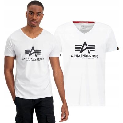 Koszulka Alpha Industries Basic V-Neck T 106512 09 Biała S Koszulka Alpha Industries Basic V-Neck T 106512 09 Biała S