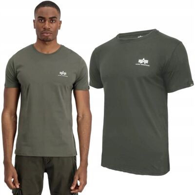 Koszulka Alpha Industries Small Logo Basic 188505 142 - Ciemnooliwkowa M Koszulka Alpha Industries Small Logo Basic 188505 142 - Ciemnooliwkowa M