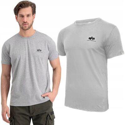 Koszulka Alpha Industries Small Logo Basic 188505 17 Szara 3XL Koszulka Alpha Industries Small Logo Basic 188505 17 Szara 3XL
