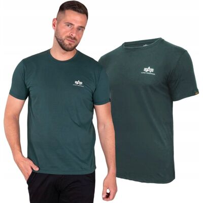 Koszulka Alpha Industries Small Logo Basic 188505 610 Navy Green M Koszulka Alpha Industries Small Logo Basic 188505 610 Navy Green M