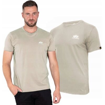Koszulka Alpha Industries Small Logo Basic 188505 679 - Vintage Sand 3XL Koszulka Alpha Industries Small Logo Basic 188505 679 - Vintage Sand 3XL