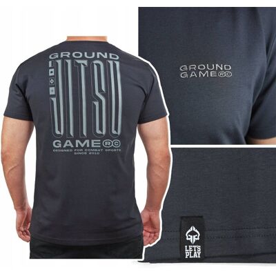 Koszulka Bawełniana Męski T-Shirt Ground Game Jitsu Szary R. M Koszulka Bawełniana Męski T-Shirt Ground Game Jitsu Szary R. M