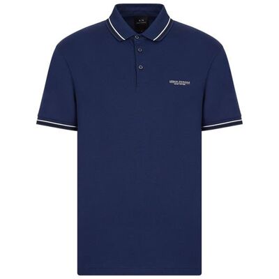Giorgio Armani Koszulka męska Armani Exchange 3LZFLB-ZJ9AZ-15BF POLO Niebieska Giorgio Armani Koszulka męska Armani Exchange 3LZFLB-ZJ9AZ-15BF POLO Niebieska