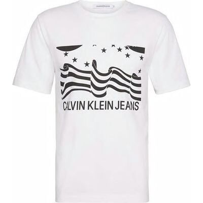 Koszulka męska biała Calvin Klein Jeans, Rozmiar XXL Koszulka męska biała Calvin Klein Jeans, Rozmiar XXL