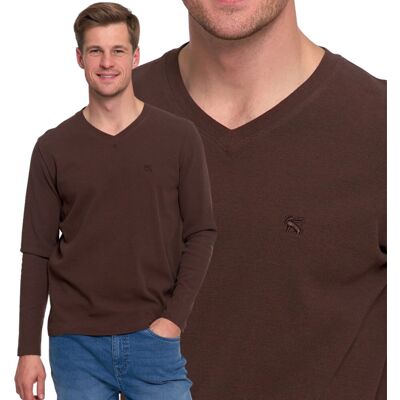 Koszulka Męska Długi Rękaw Longsleeve Dekolt W Serek Haft Bawełna Moraj Xxl Brown Koszulka Męska Długi Rękaw Longsleeve Dekolt W Serek Haft Bawełna Moraj Xxl Brown