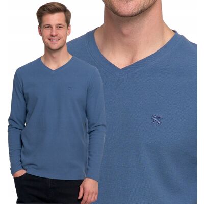 Koszulka Męska Długi Rękaw Longsleeve Dekolt W Serek Haft Bawełna Moraj Xxl Jeans Koszulka Męska Długi Rękaw Longsleeve Dekolt W Serek Haft Bawełna Moraj Xxl Jeans