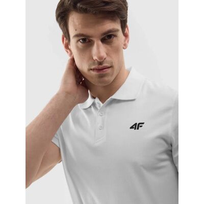 Koszulka polo gładka męska 4F 4FWMM00TPTSM316-10S Biały Koszulka polo gładka męska 4F 4FWMM00TPTSM316-10S Biały