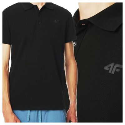 Koszulka polo męska 4F 4FWSS25TPTSM704-20S Czarny Roz. XXL Koszulka polo męska 4F 4FWSS25TPTSM704-20S Czarny Roz. XXL