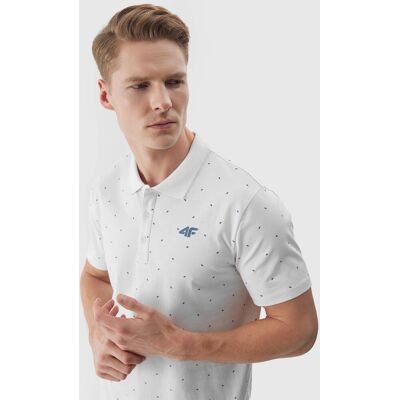 Koszulka polo męska 4F 4FWSS26TPTSM0949-10S Biały M Koszulka polo męska 4F 4FWSS26TPTSM0949-10S Biały M