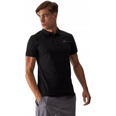 Koszulka polo męska 4F M316 głęboka czerń 4FWMM00TPTSM316 20S S Koszulka polo męska 4F M316 głęboka czerń 4FWMM00TPTSM316 20S S