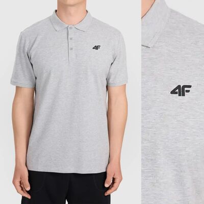 Koszulka Polo Męska 4F Regular Z Kołnierzem Szara 4FWMM00TPTSM0770 Szary 4XL Koszulka Polo Męska 4F Regular Z Kołnierzem Szara 4FWMM00TPTSM0770 Szary 4XL