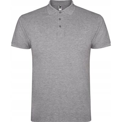 Koszulka POLO Męska Bawełna PIQUE Roly STAR 6638 SZARY Heather M Koszulka POLO Męska Bawełna PIQUE Roly STAR 6638 SZARY Heather M