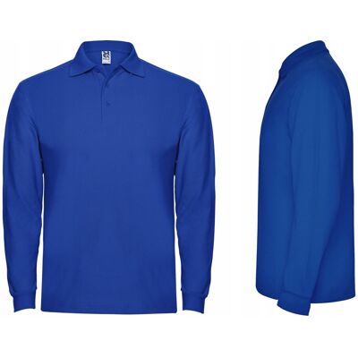Koszulka POLO Męska Długi Rękaw Bawełna PIQUE ROLY 6635 NIEBIESKI Royal L Koszulka POLO Męska Długi Rękaw Bawełna PIQUE ROLY 6635 NIEBIESKI Royal L