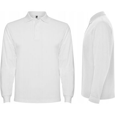Koszulka POLO Męska Długi Rękaw Bawełna PIQUE ROLY 6635 WHITE M Koszulka POLO Męska Długi Rękaw Bawełna PIQUE ROLY 6635 WHITE M