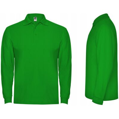 Koszulka POLO Męska Długi Rękaw Bawełna PIQUE ROLY 6635 ZIELONA 2XL Koszulka POLO Męska Długi Rękaw Bawełna PIQUE ROLY 6635 ZIELONA 2XL