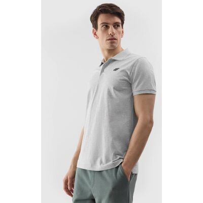 Koszulka polo męska gładka 4F 4FWSS24TPTSM129-27M Szary Koszulka polo męska gładka 4F 4FWSS24TPTSM129-27M Szary