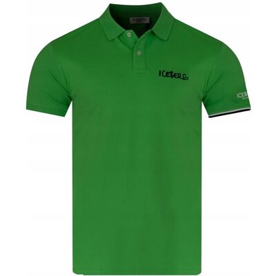 Koszulka Polo Męska - Iceberg - Ice4mpl01 Green Z Kołnierzykiem Zielona Koszulka Polo Męska - Iceberg - Ice4mpl01 Green Z Kołnierzykiem Zielona