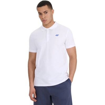 Koszulka polo męskie 4F 4FWSS26TPTSM0988-10S Biały M Koszulka polo męskie 4F 4FWSS26TPTSM0988-10S Biały M