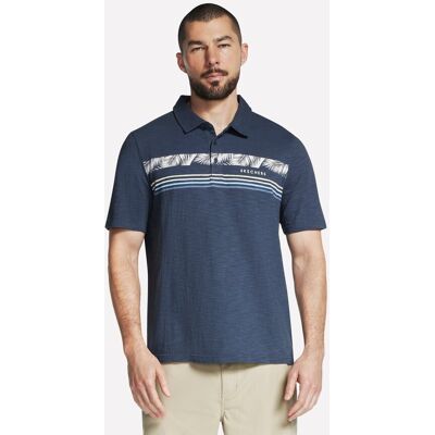 Koszulka Polo Męskie Skechers Tropical Breeze Stripe Polo Granatowa L Koszulka Polo Męskie Skechers Tropical Breeze Stripe Polo Granatowa L