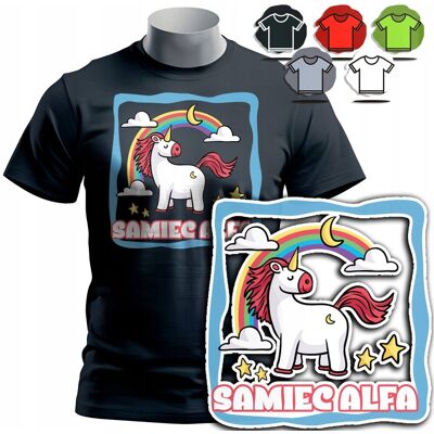 WORLD CASE KOSZULKA T-SHIRT MĘSKI WZORY DO WYBORU - SAMIEC ALFA UNICORN TĘCZA KOŃ - S WORLD CASE KOSZULKA T-SHIRT MĘSKI WZORY DO WYBORU - SAMIEC ALFA UNICORN TĘCZA KOŃ - S