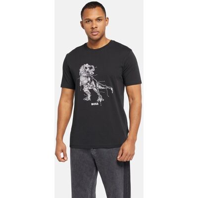 Koszulka z krótkim rękawem HUGO BOSS czarny T-shirt bawełniany r. S Koszulka z krótkim rękawem HUGO BOSS czarny T-shirt bawełniany r. S