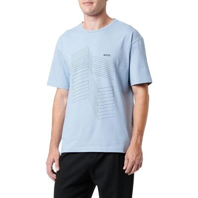 Koszulka z krótkim rękawem HUGO BOSS niebieski T-shirt bawełniany r. S Koszulka z krótkim rękawem HUGO BOSS niebieski T-shirt bawełniany r. S