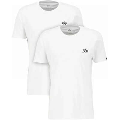 Koszulki Alpha Industries Small Logo Basic 2 Pack 258500 09 - Białe XXL Koszulki Alpha Industries Small Logo Basic 2 Pack 258500 09 - Białe XXL
