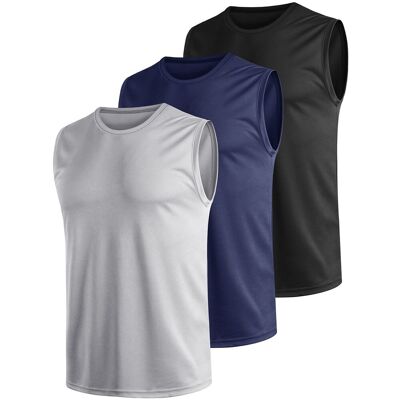 Inny producent Koszulki Bez Rękawów Męskie Sportowe Oddychające Bieganie Fitness 3szt XXL Inny producent Koszulki Bez Rękawów Męskie Sportowe Oddychające Bieganie Fitness 3szt XXL