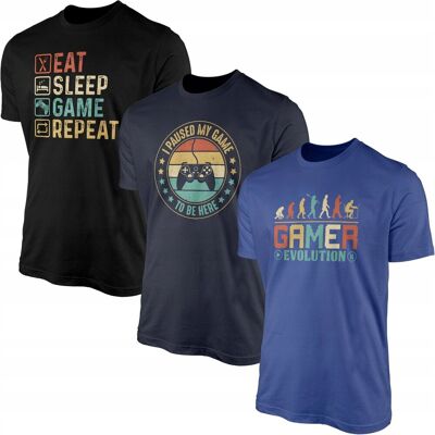 GILDAN Koszulki Męskie Dla Gamera Komplet 3 X T-Shirt Koszulka 100% Bawełna 3pak GILDAN Koszulki Męskie Dla Gamera Komplet 3 X T-Shirt Koszulka 100% Bawełna 3pak