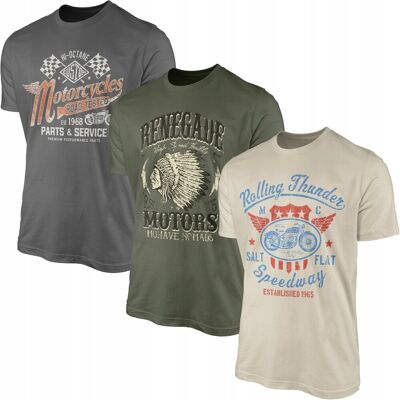 GILDAN Koszulki Męskie Dla Motocyklisty 3 X T-Shirt Koszulka 100% Bawełna 3pak GILDAN Koszulki Męskie Dla Motocyklisty 3 X T-Shirt Koszulka 100% Bawełna 3pak